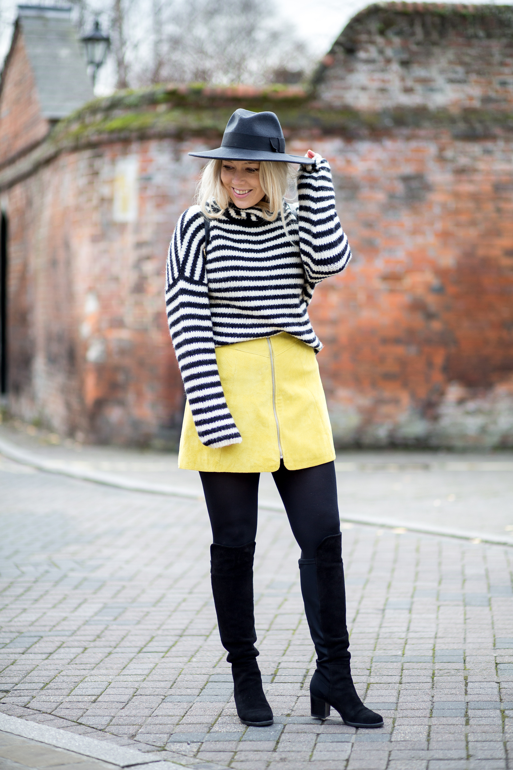 Mediamarmalade Yellow Suede Skirt