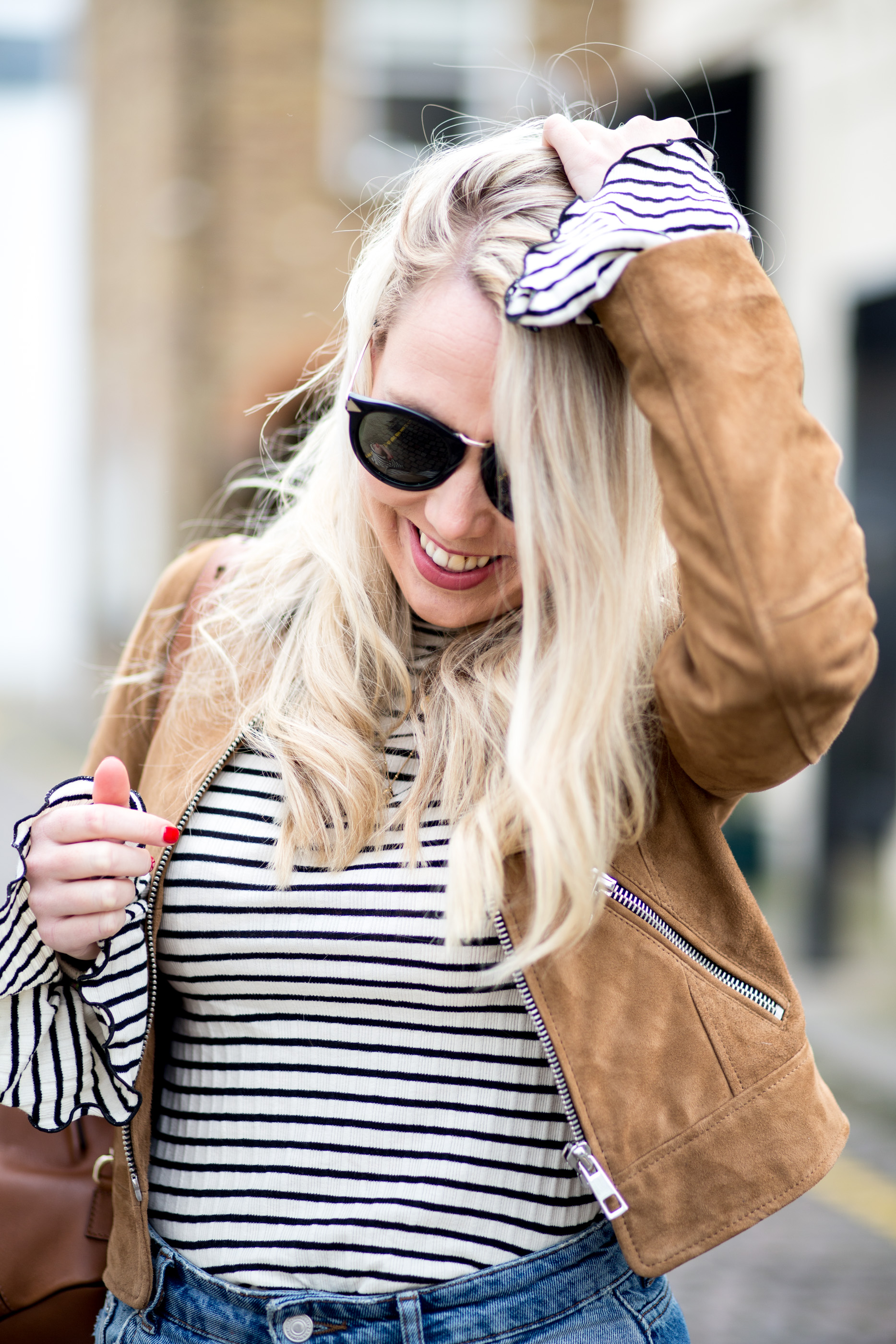 mediamarmalade | chloe faye backpack | whistles suede jacket | gucci princetown loafers