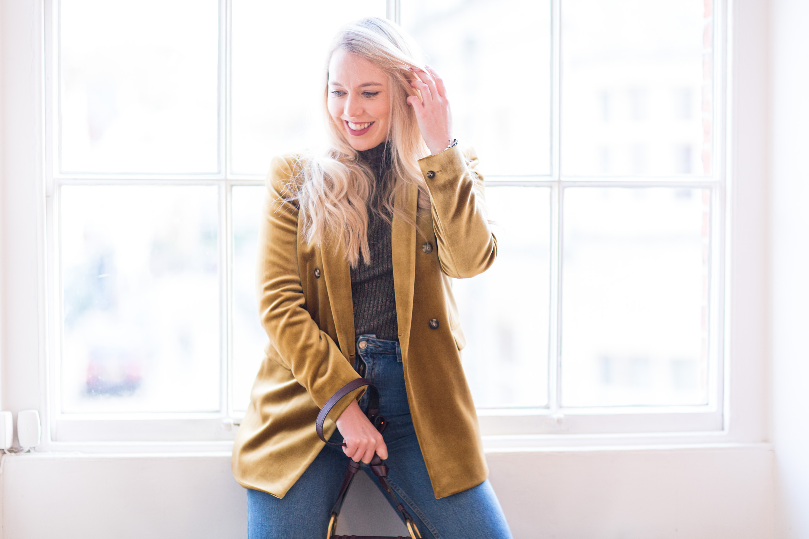 Topshop mustard outlet blazer